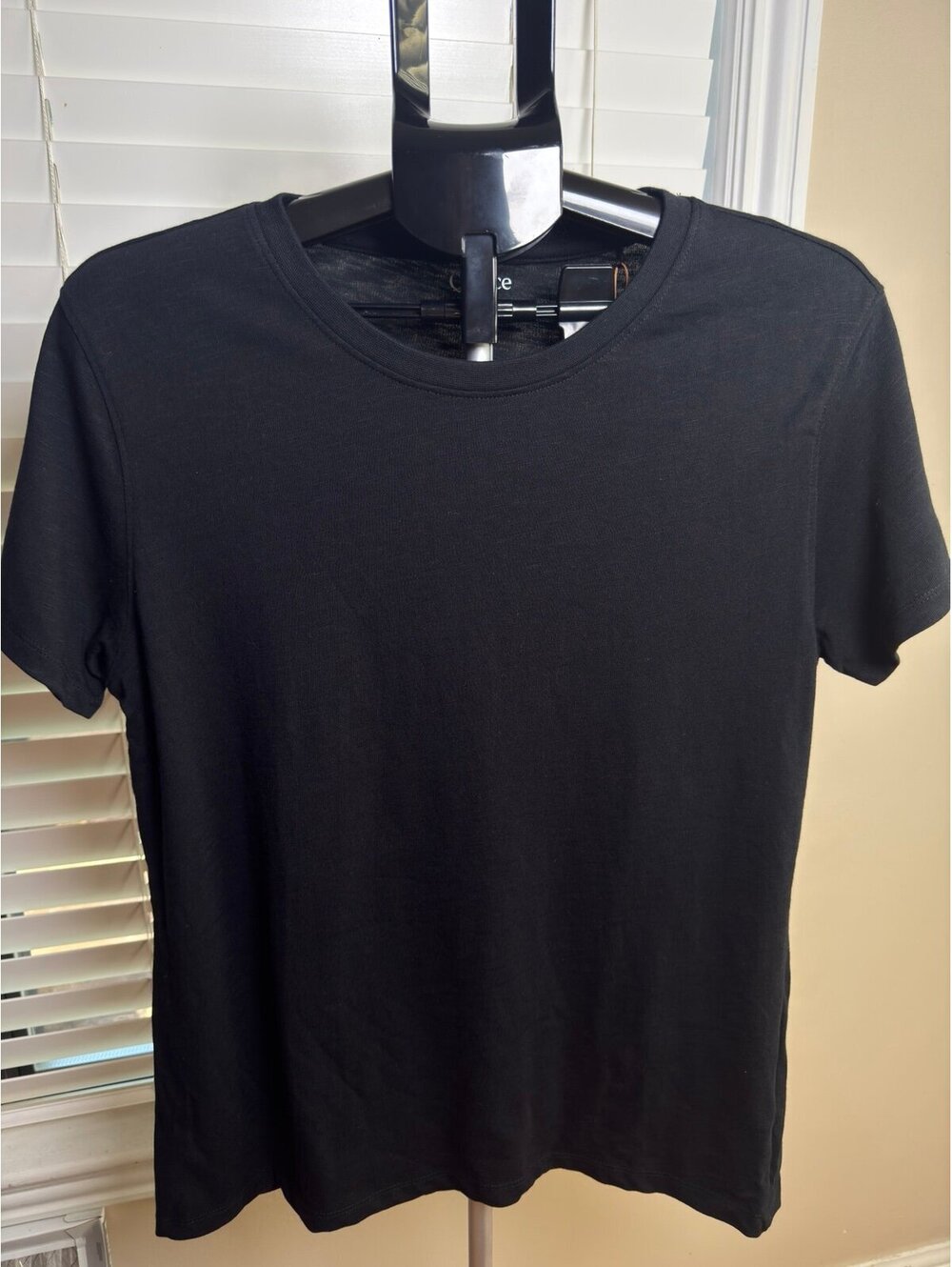 Quince Women’s Organic Cotton Slub Crewneck Tee Black Large L NWT Capsule Wardro